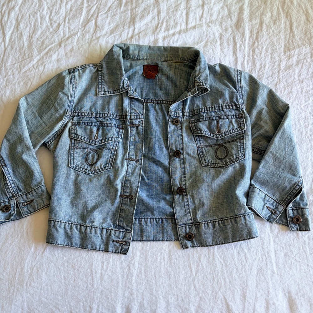 Lucky Brand Light Blue Cropped Jean Jacket